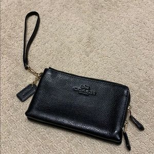 Coach Double Zippered wristlet
